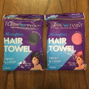 NEW Turbie Twist Microfiber Hair Towel - Pink & Grey
